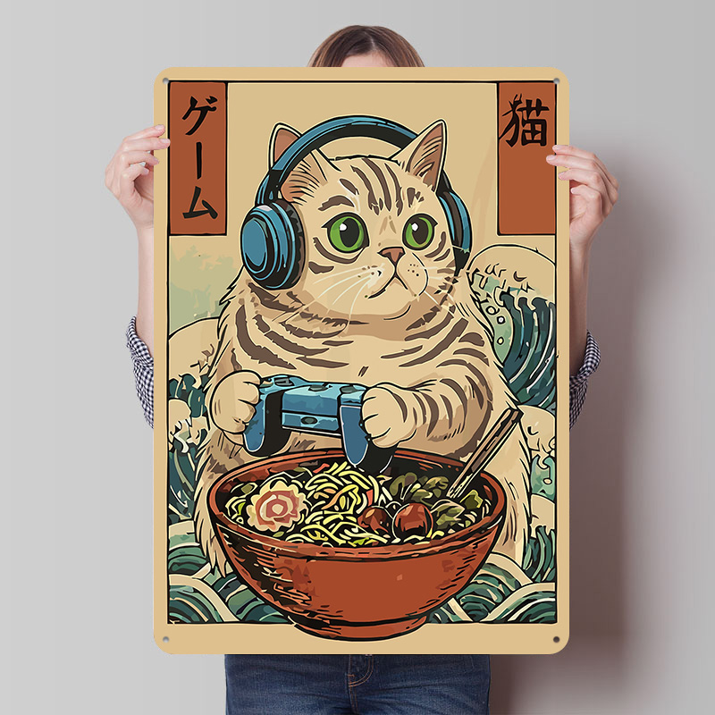Gaming Accessories Europe - Poster Plakat Kaleng Ramen Kucing Gaming