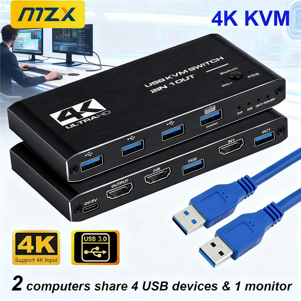 KVM Switch 4K 60Hz Switcher US - Gaming Equipment Accessories ulasan dan harga