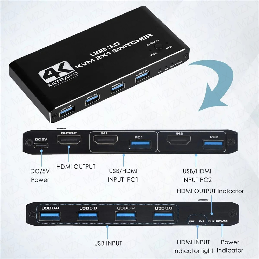 KVM Switch 4K 60Hz Switcher US - Gaming Equipment Accessories ulasan dan harga