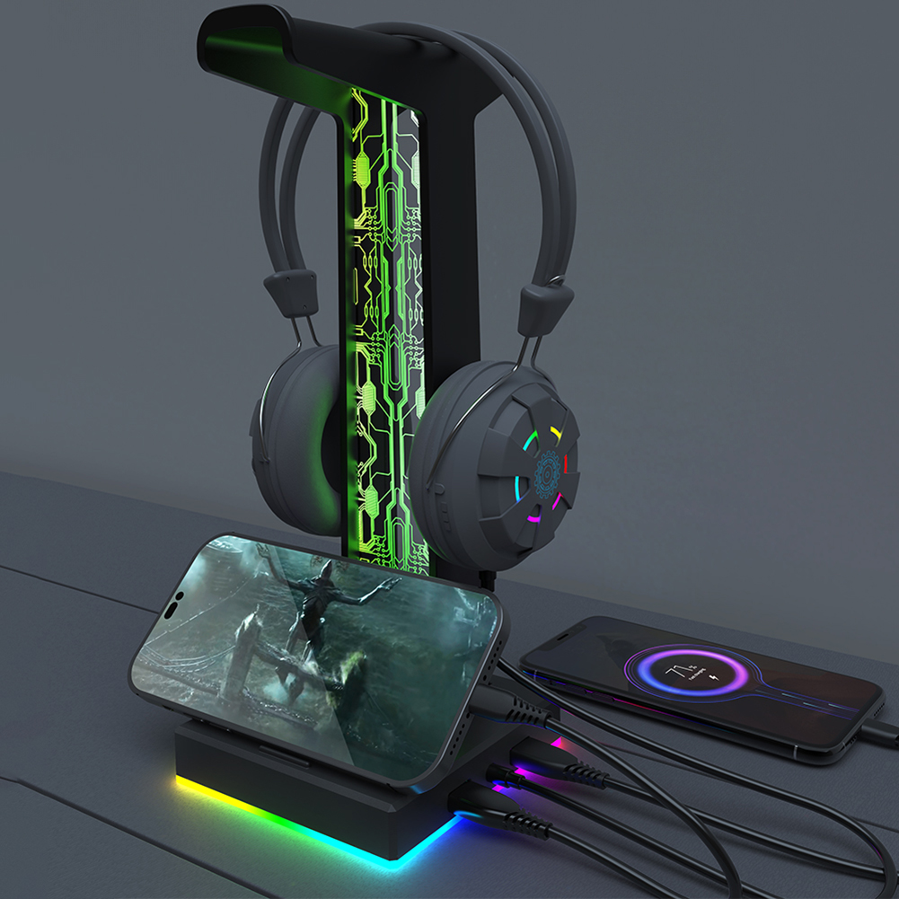 RGB Headphone Gaming, dudukan  - Gaming Equipment Accessories ulasan dan harga